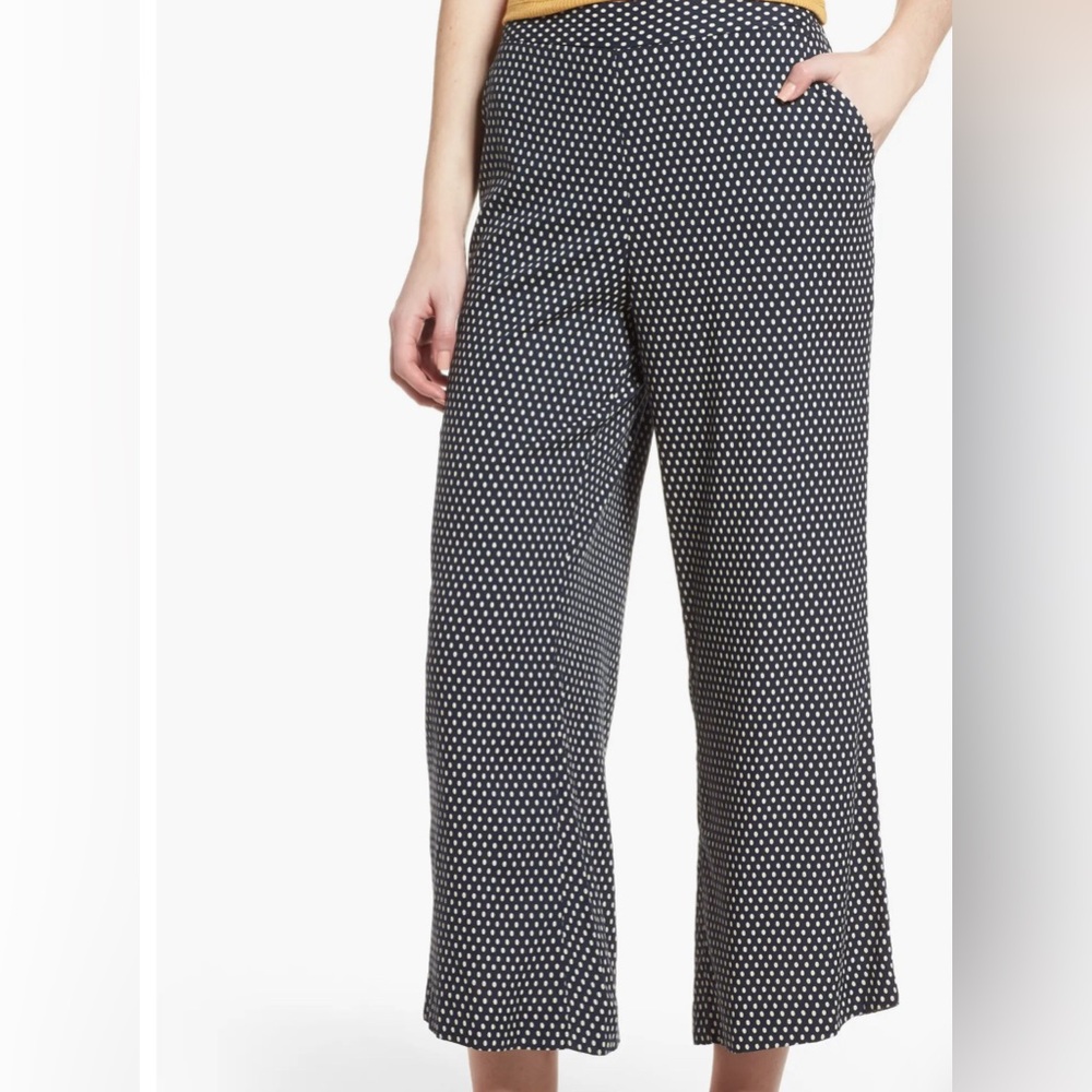 Hinge Crop Wide Leg Polka Dot Pants